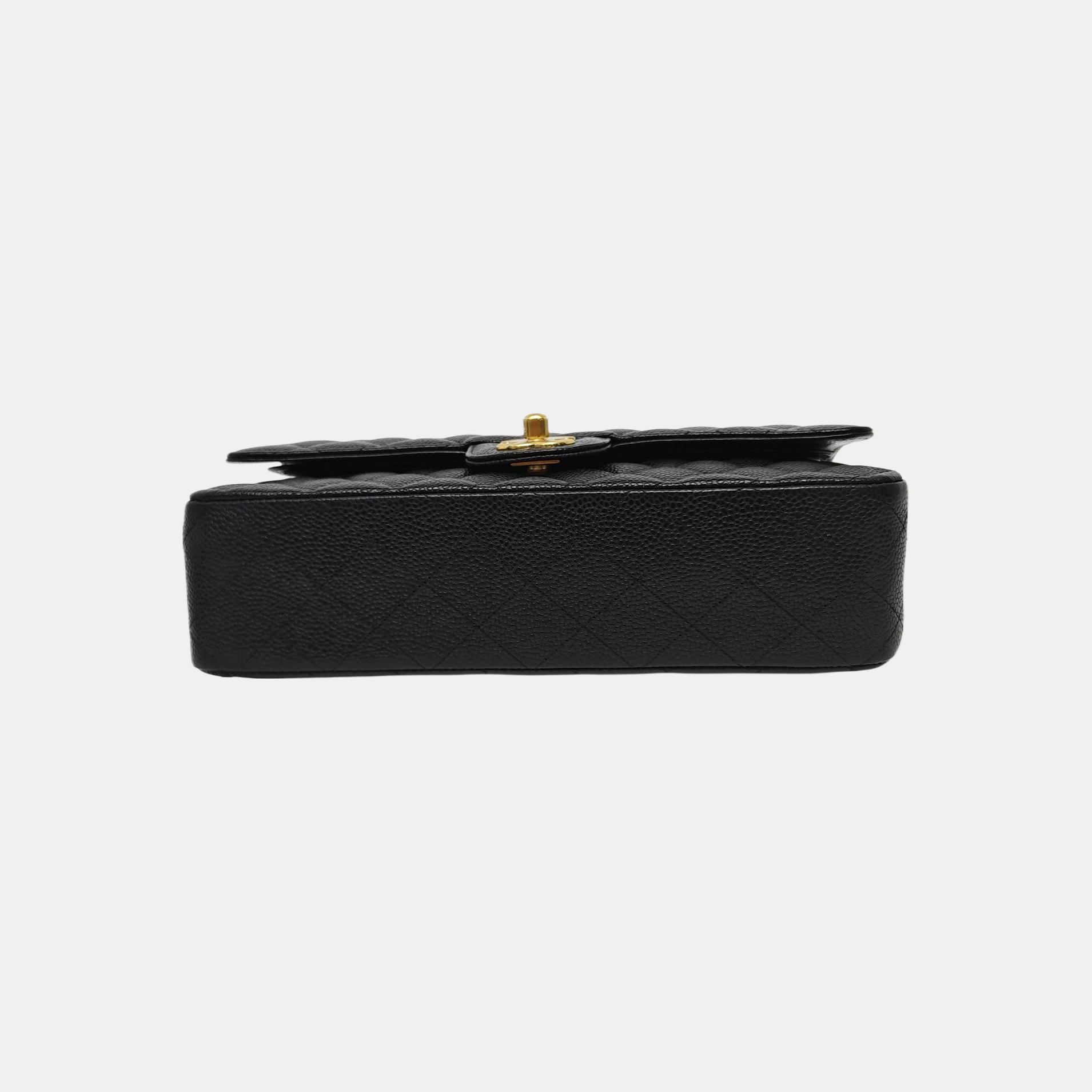 CLASSIC FLAP Medium Quilted Grained Calfskin Black