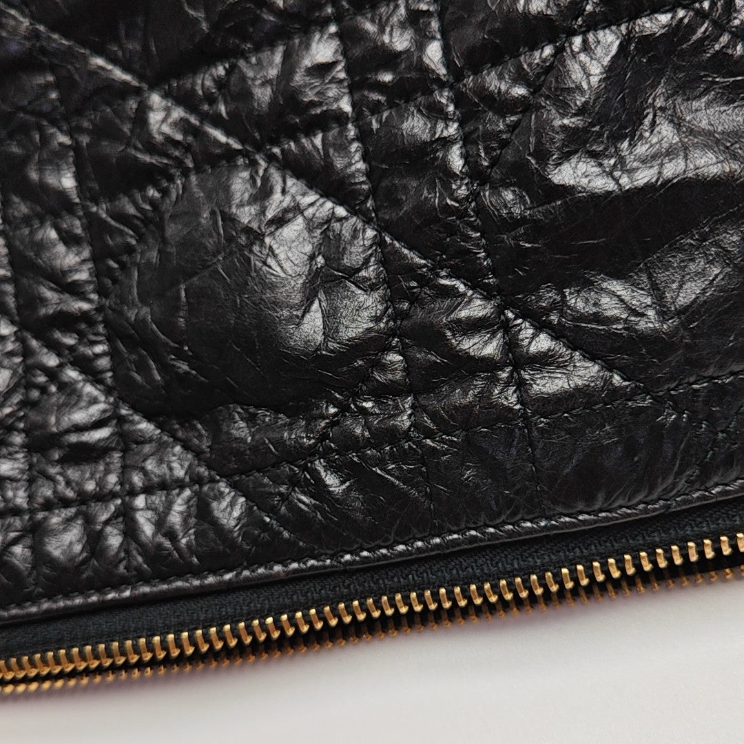 Diorstar Hobo Cannage Calfskin Black