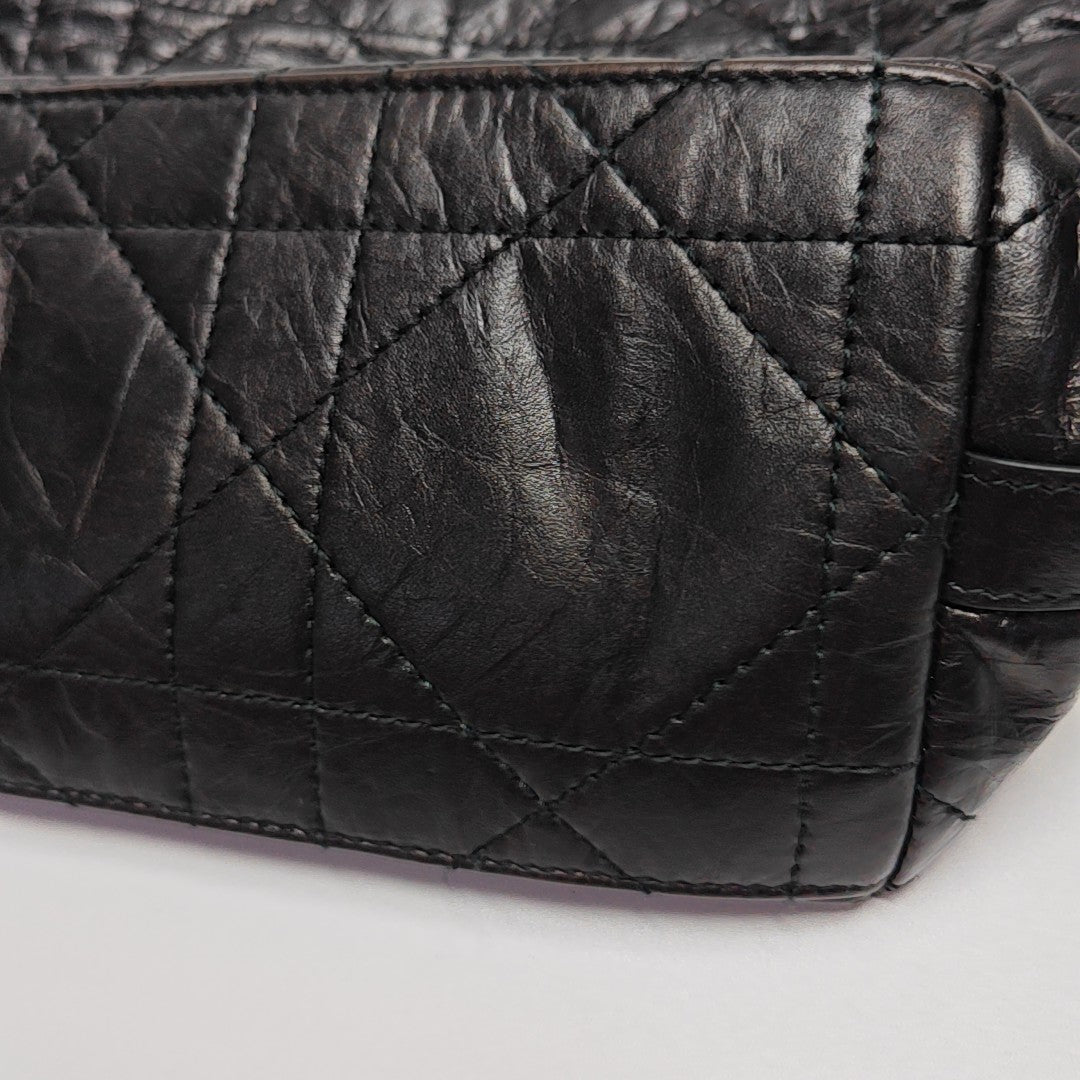 Diorstar Hobo Cannage Calfskin Black