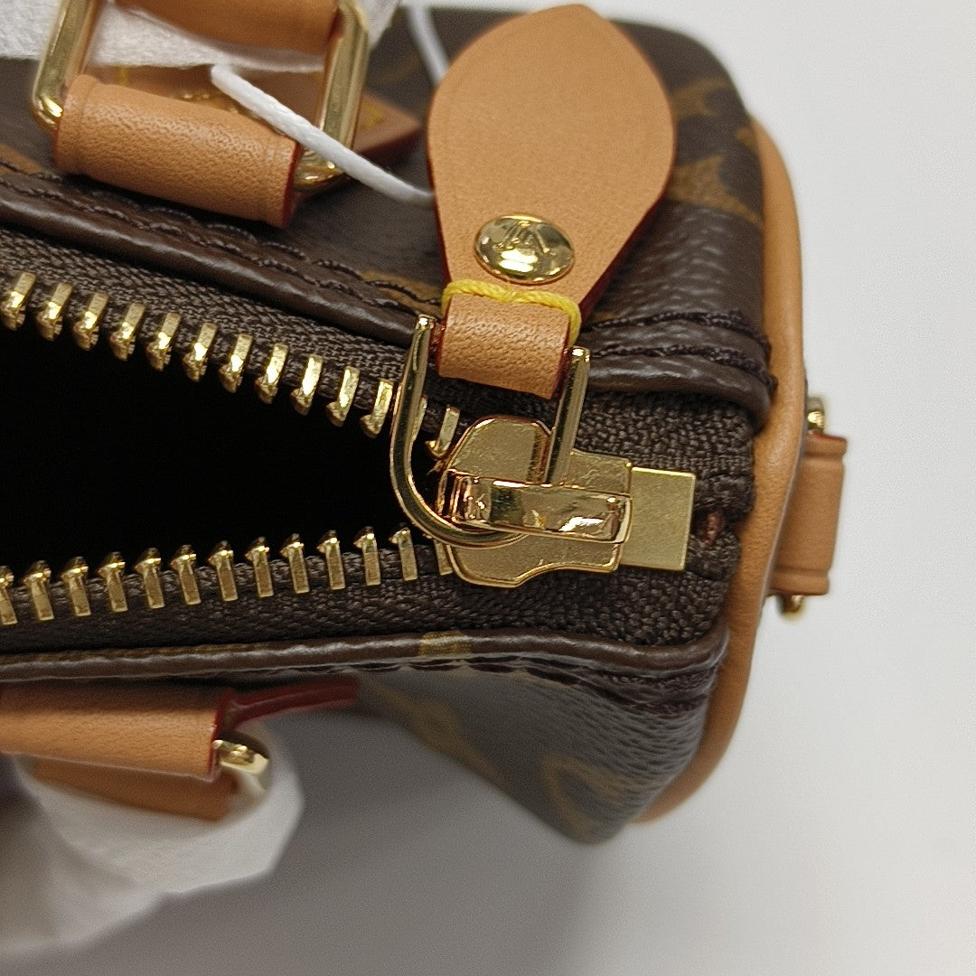 SPEEDY Nano Monogram Coated Canvas Brown