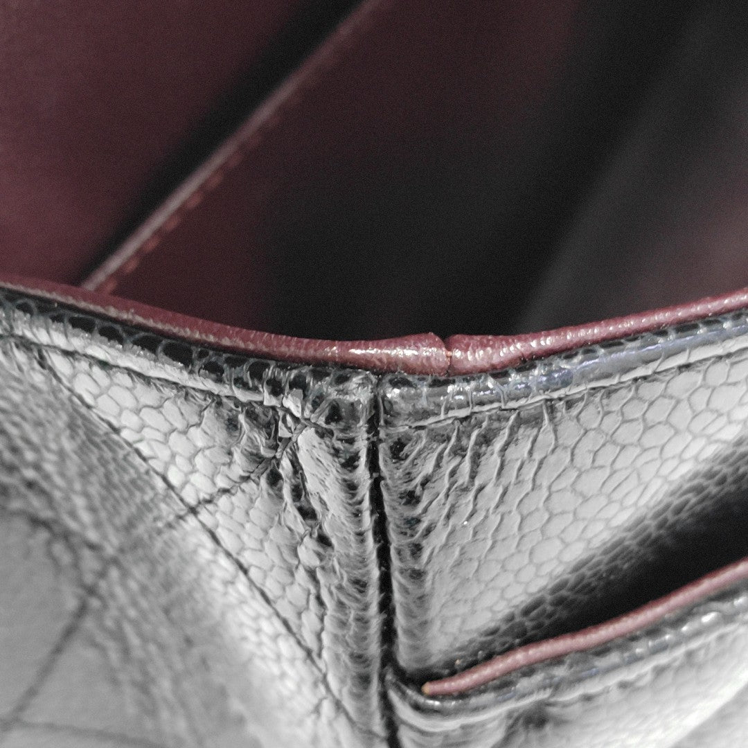 CLASSIC FLAP Medium Quilted Grained Calfskin Black