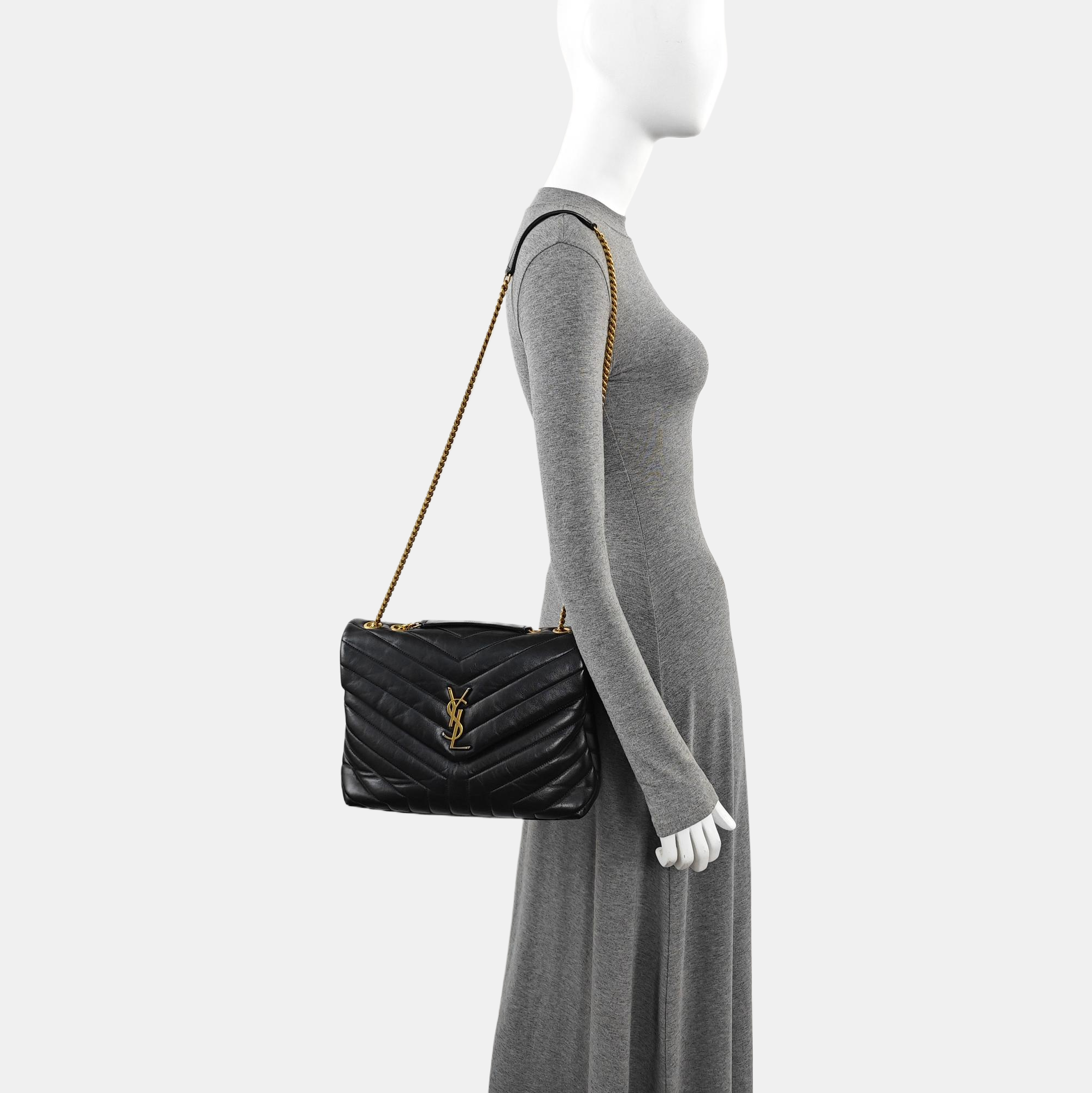 LOULOU Small Quilted Calfskin Black