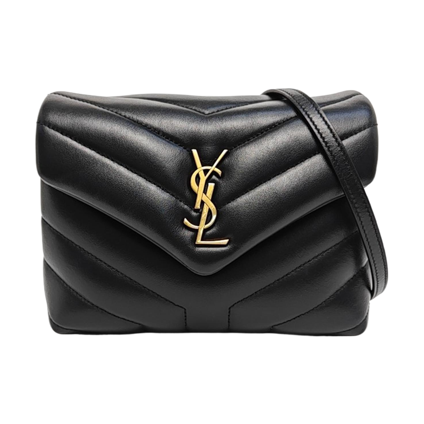 LOULOU Extra Small Chevron Calfskin Black