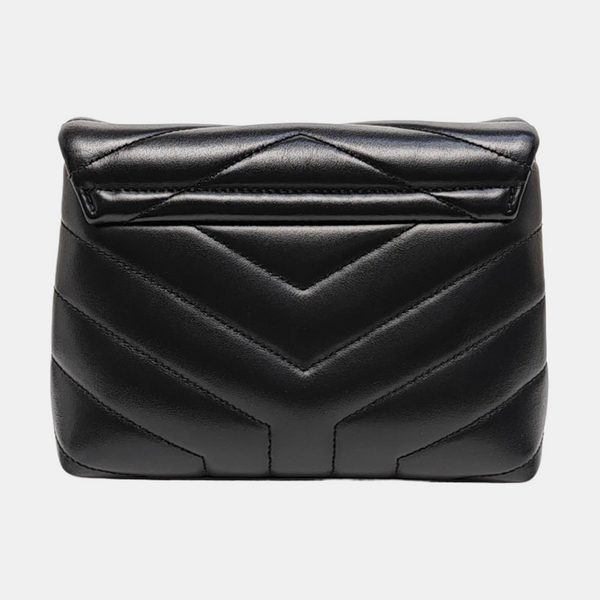 LOULOU Extra Small Chevron Calfskin Black