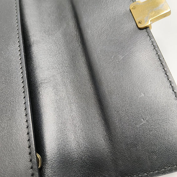 Calfskin Top Handle Bag Black
