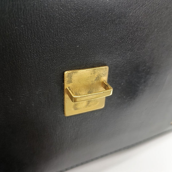 Calfskin Top Handle Bag Black