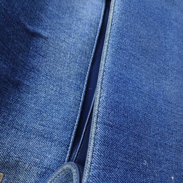 BOY CHANEL Medium Quilted Denim Blue