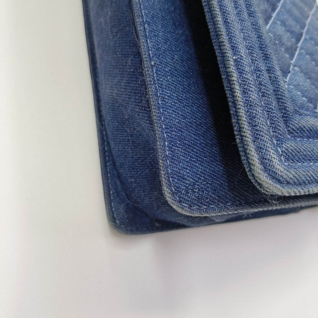 BOY CHANEL Medium Quilted Denim Blue