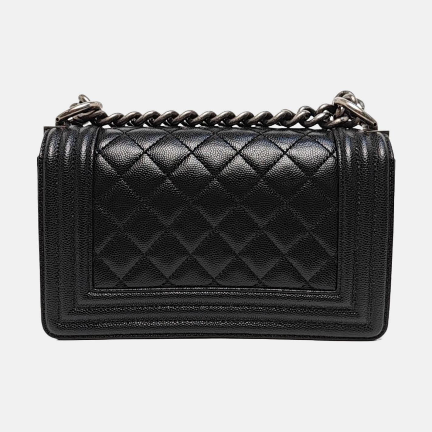 BOY CHANEL Small Quilted Grained Calfskin Black
