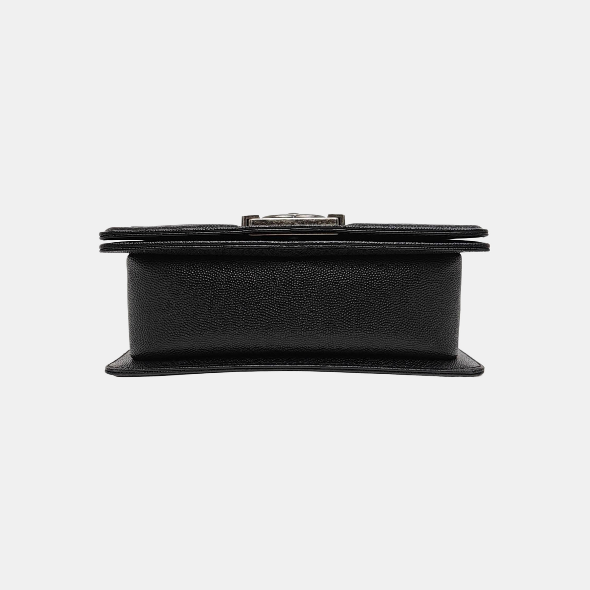 BOY CHANEL Small Quilted Grained Calfskin Black