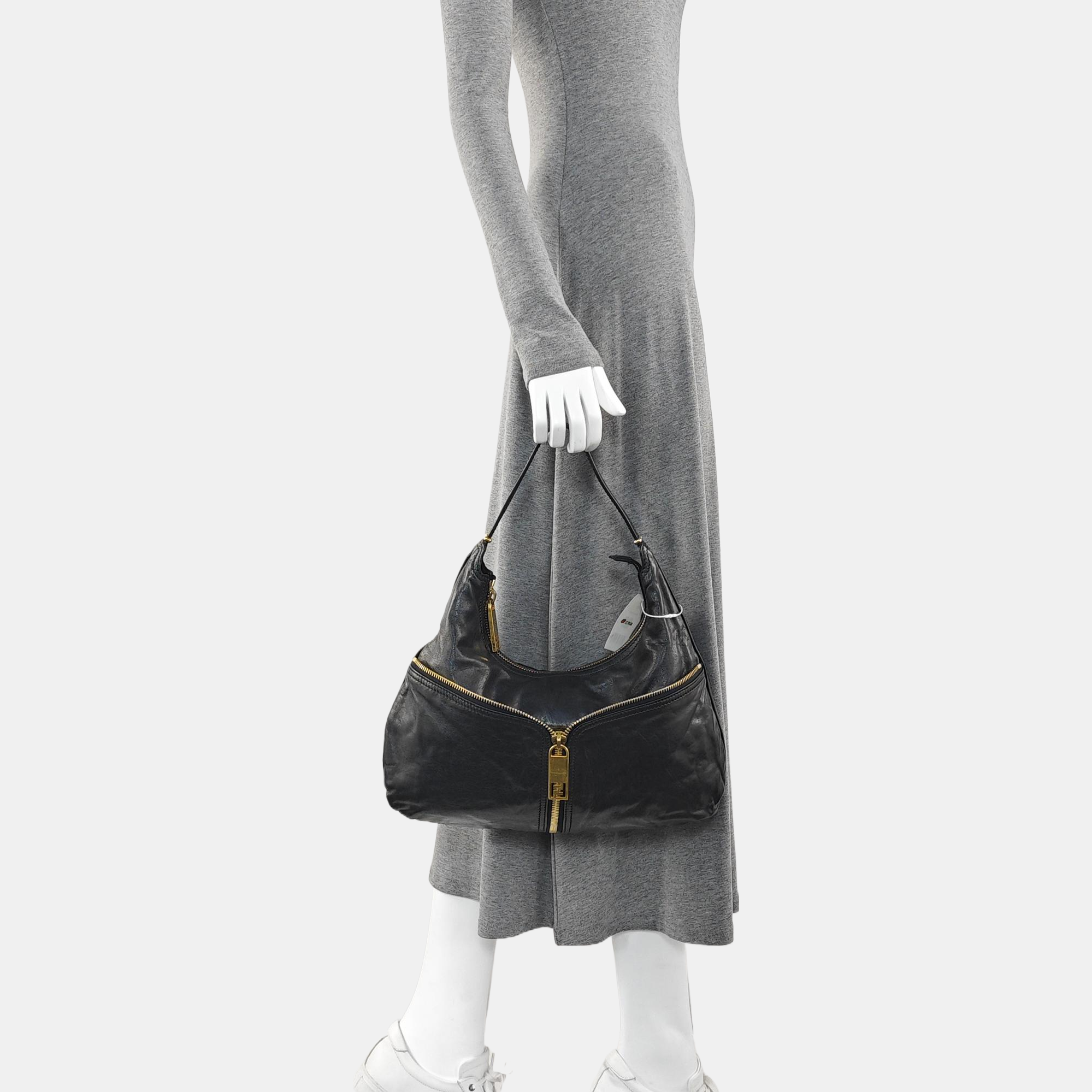 Calfskin Top Handle Bag Black