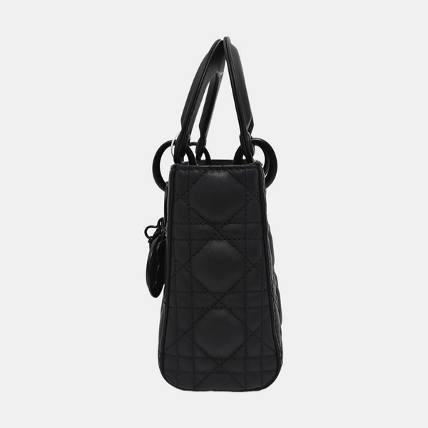 Lady Dior Mini Cannage Calfskin Black