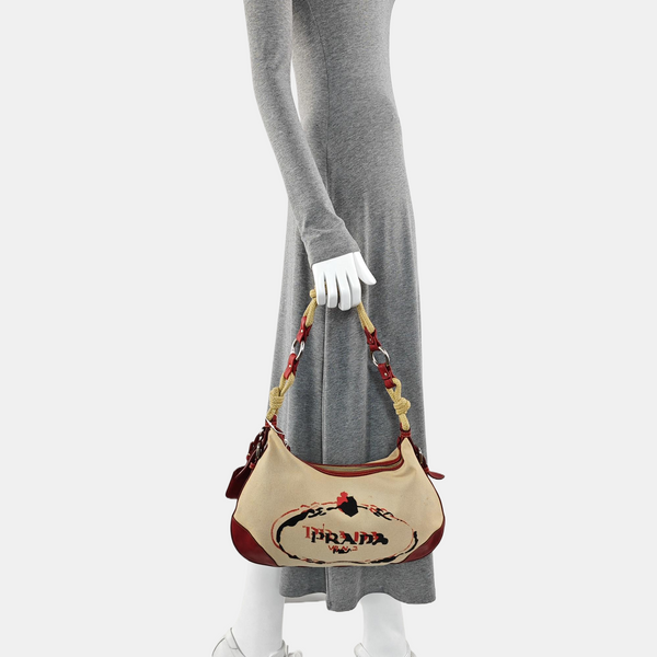 Canvas Top Handle Bag Beige