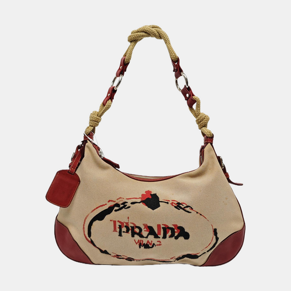 Canvas Top Handle Bag Beige