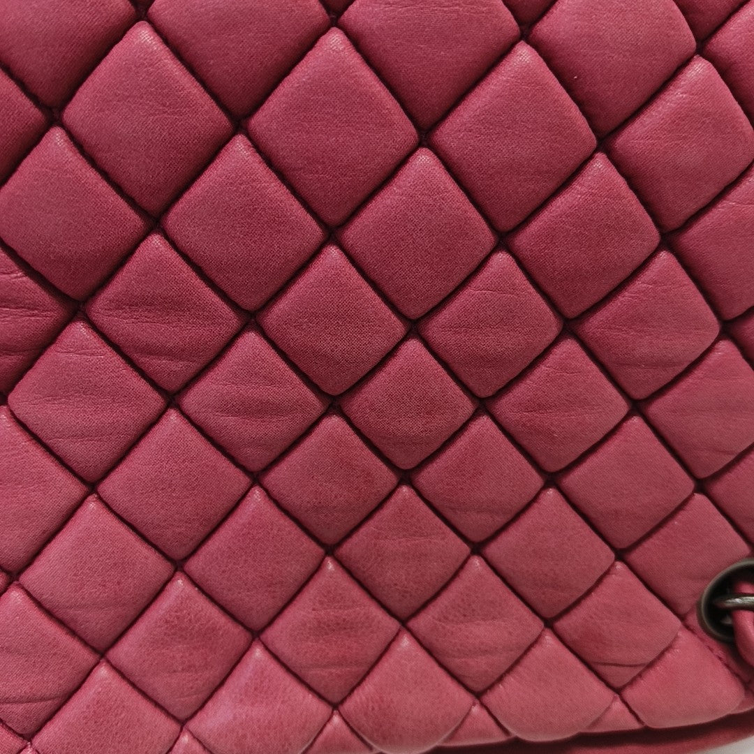 JUST MADEMOISELLE Medium Quilted Calfskin Red