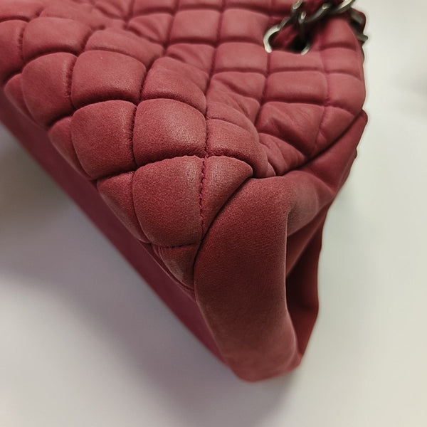 JUST MADEMOISELLE Medium Quilted Calfskin Red