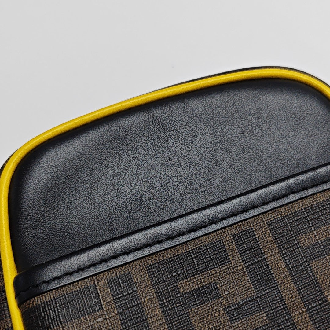 Coated Canvas Shoulder Bag Small Black