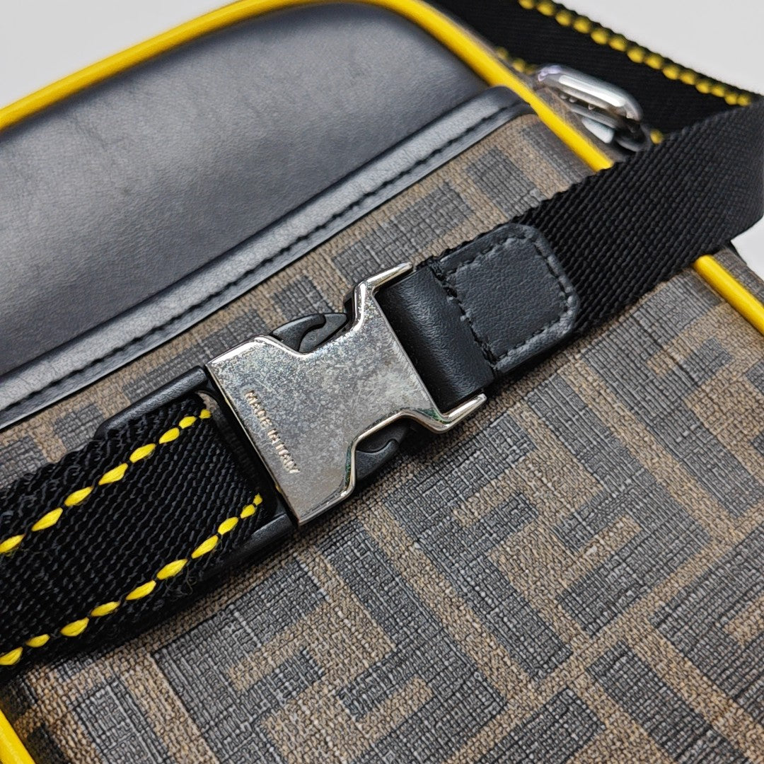 Coated Canvas Shoulder Bag Small Black