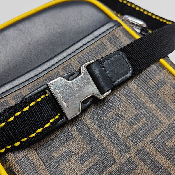 Coated Canvas Shoulder Bag Small Black
