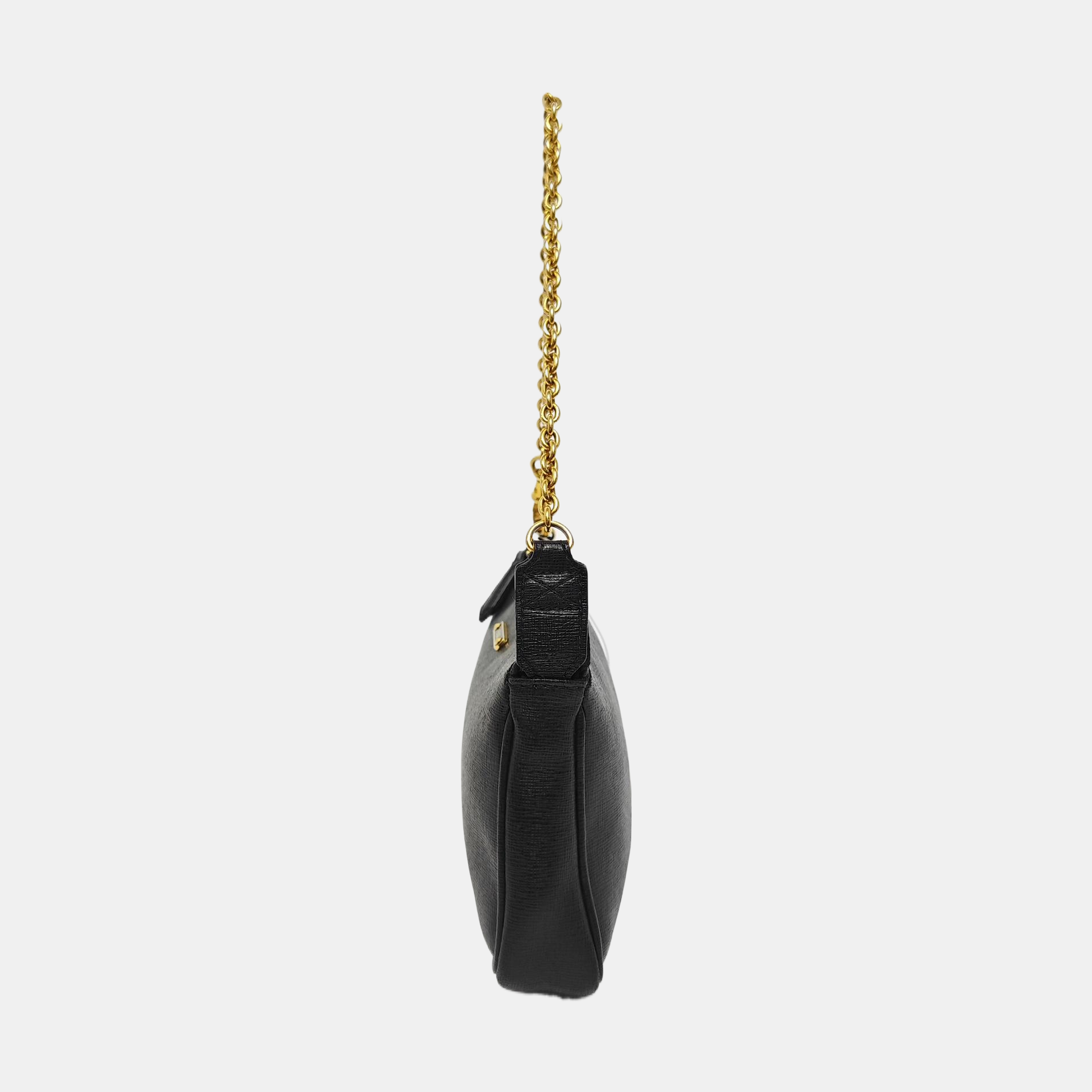 Calfskin Top Handle Bag Black