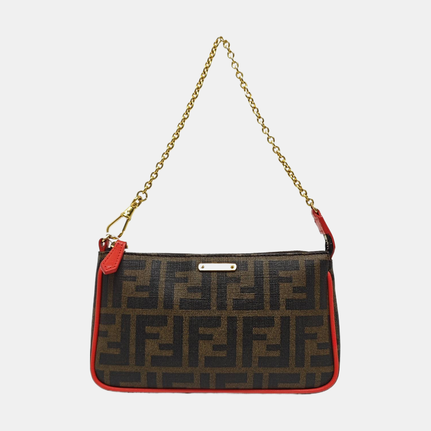Coated Canvas Top Handle Bag Brown