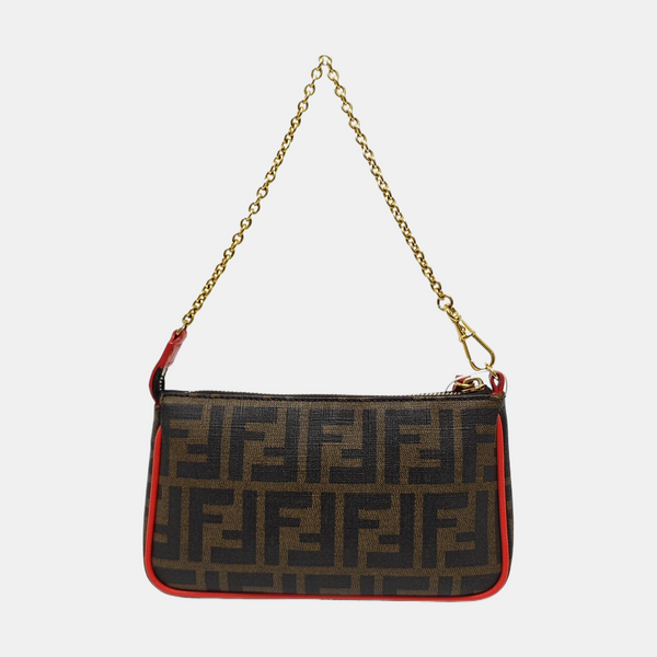 Coated Canvas Top Handle Bag Brown