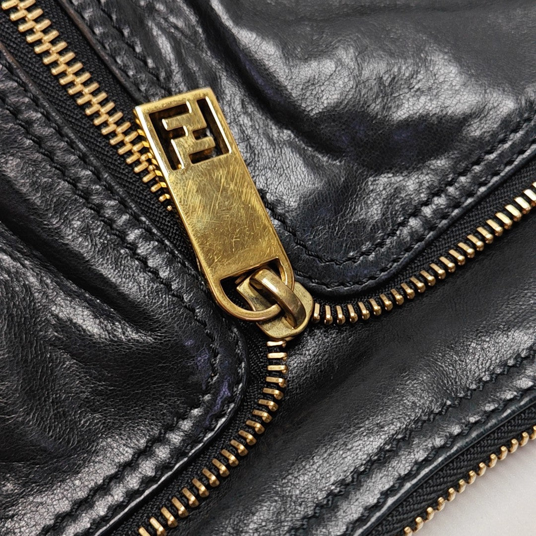Calfskin Top Handle Bag Black