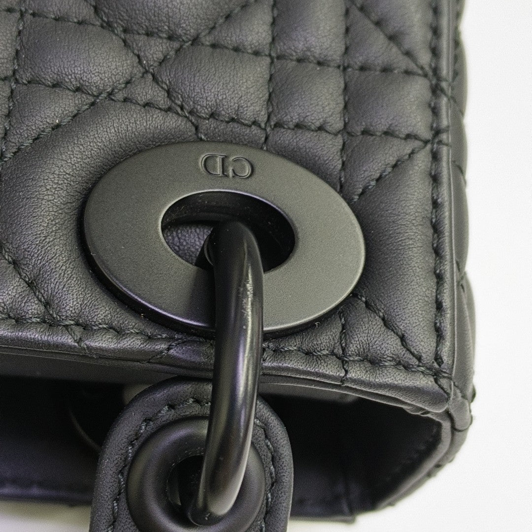 Lady Dior Mini Cannage Calfskin Black