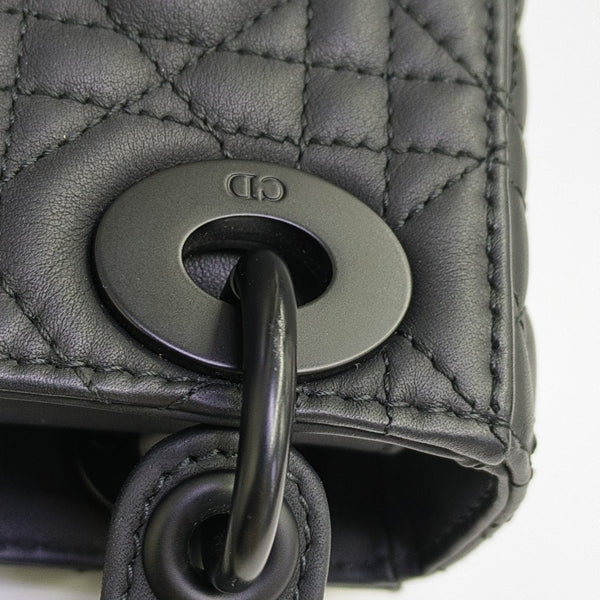 Lady Dior Mini Cannage Calfskin Black