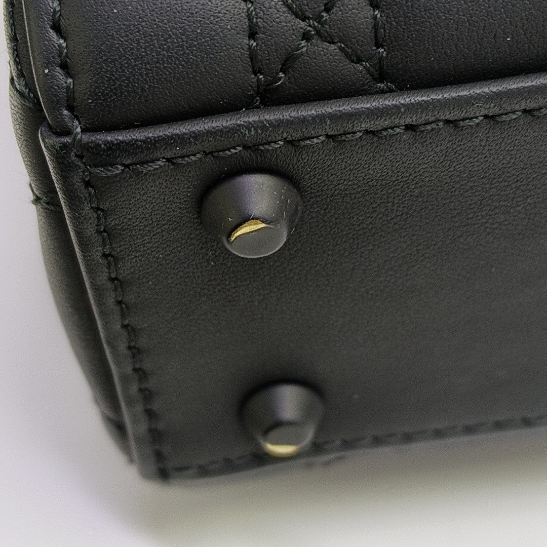 Lady Dior Mini Cannage Calfskin Black
