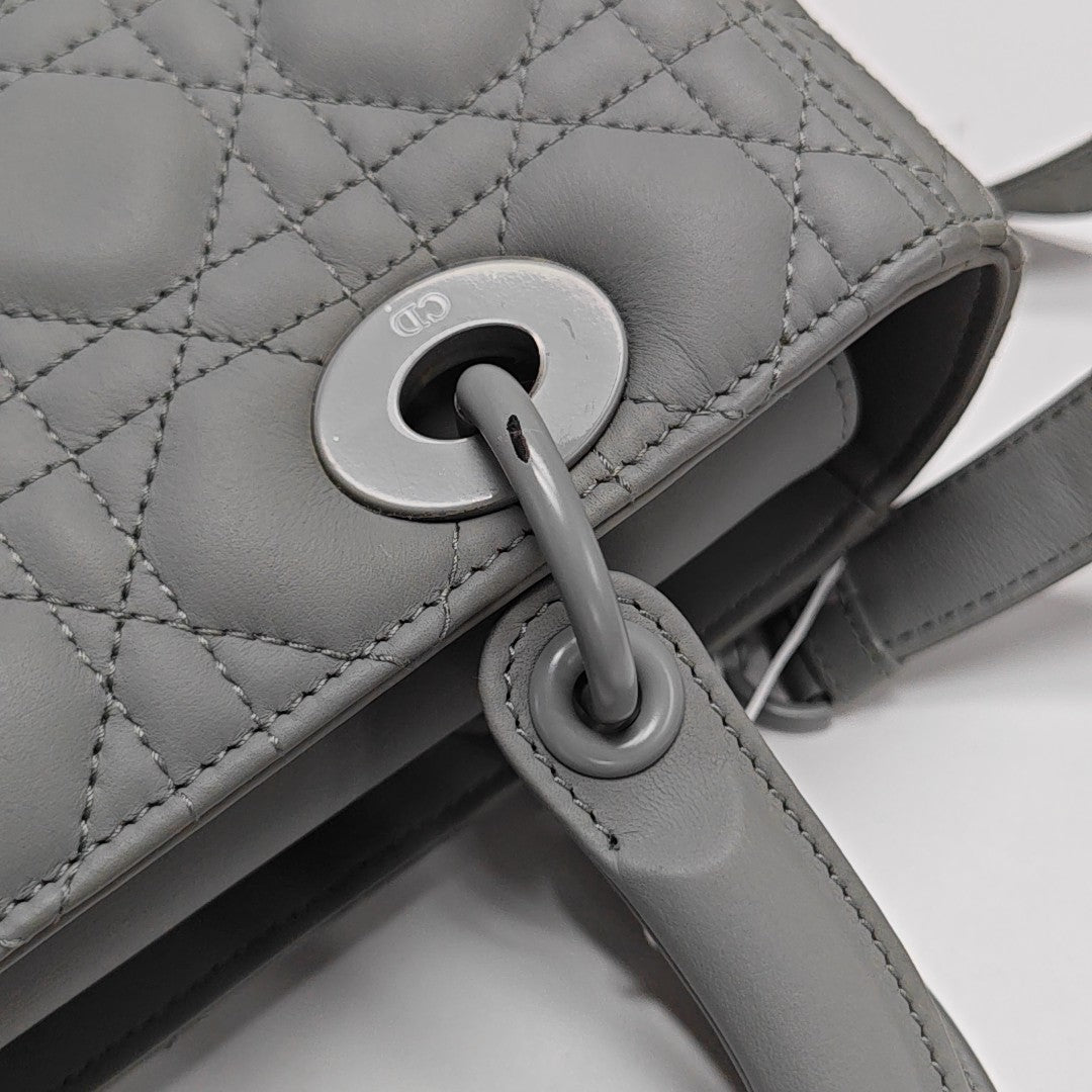 Lady Dior Medium Quilted Calfskin Gray