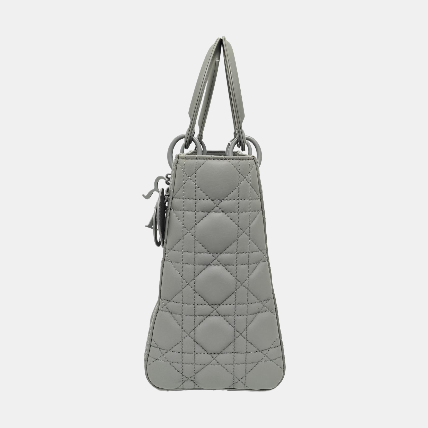 Lady Dior Medium Quilted Calfskin Gray