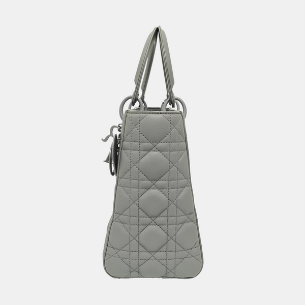 Lady Dior Medium Quilted Calfskin Gray