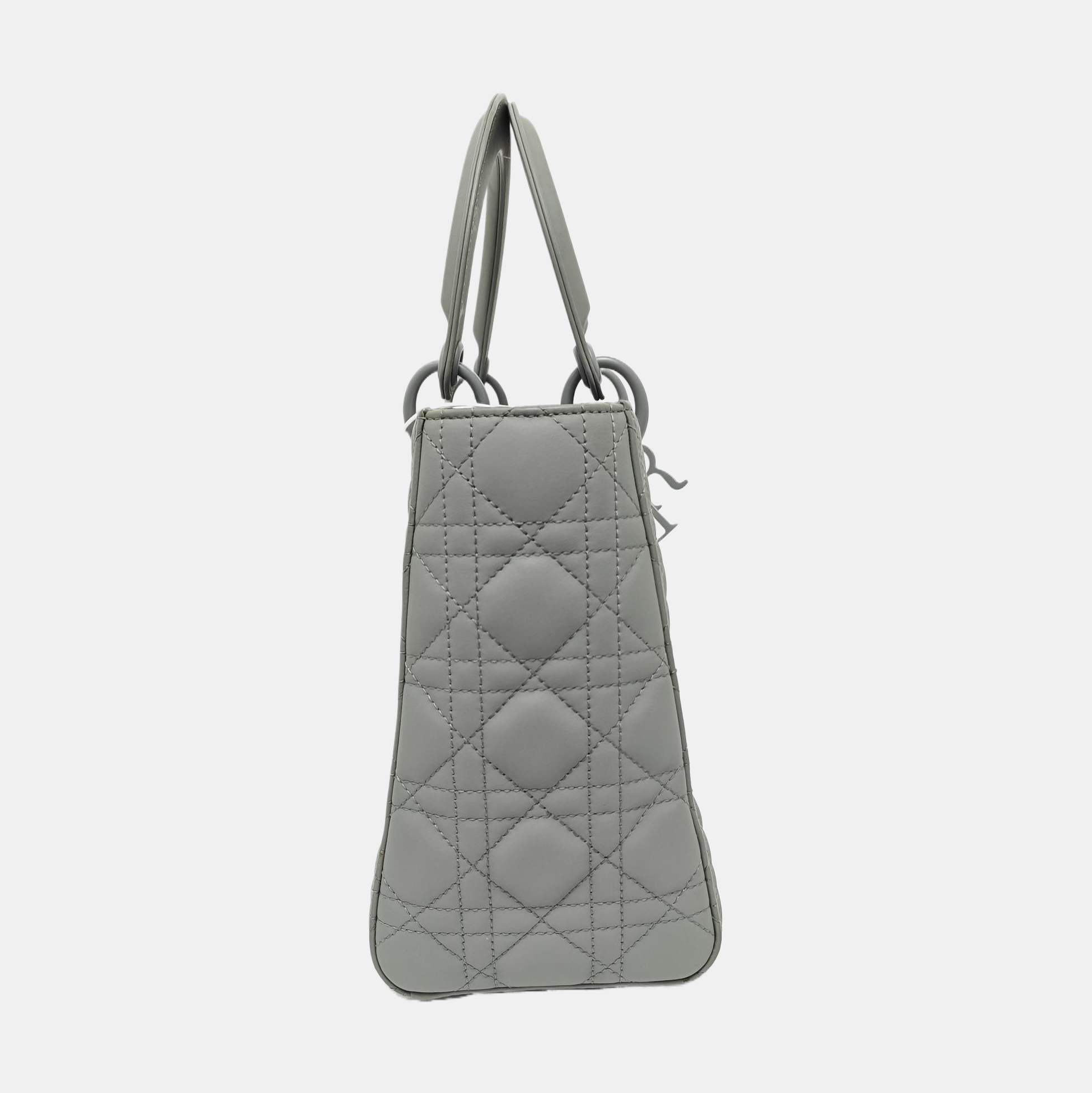 Lady Dior Medium Quilted Calfskin Gray