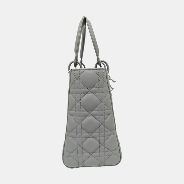 Lady Dior Medium Quilted Calfskin Gray
