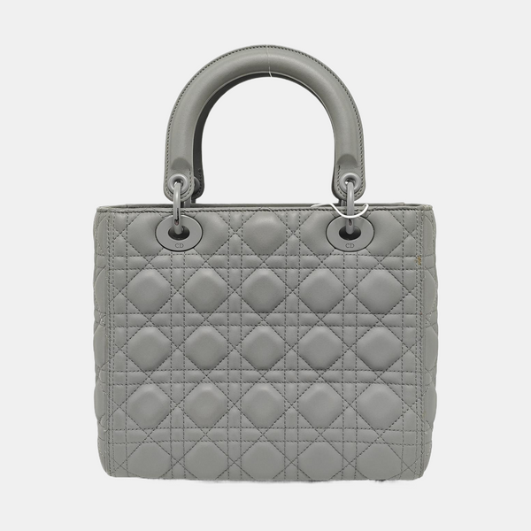 Lady Dior Medium Quilted Calfskin Gray
