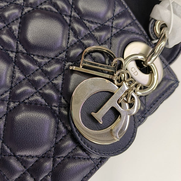 Lady Dior Mini Cannage Lambskin Blue