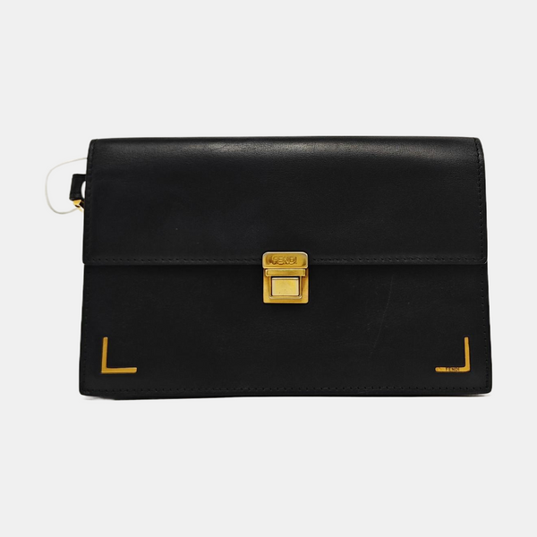 Calfskin Top Handle Bag Black