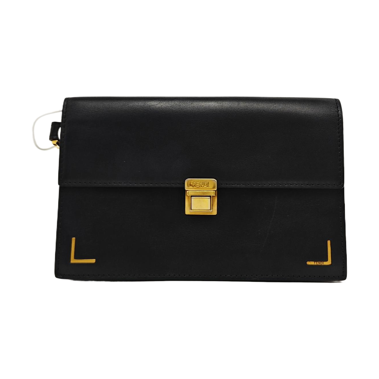 Calfskin Top Handle Bag Black