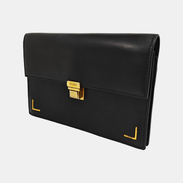 Calfskin Top Handle Bag Black