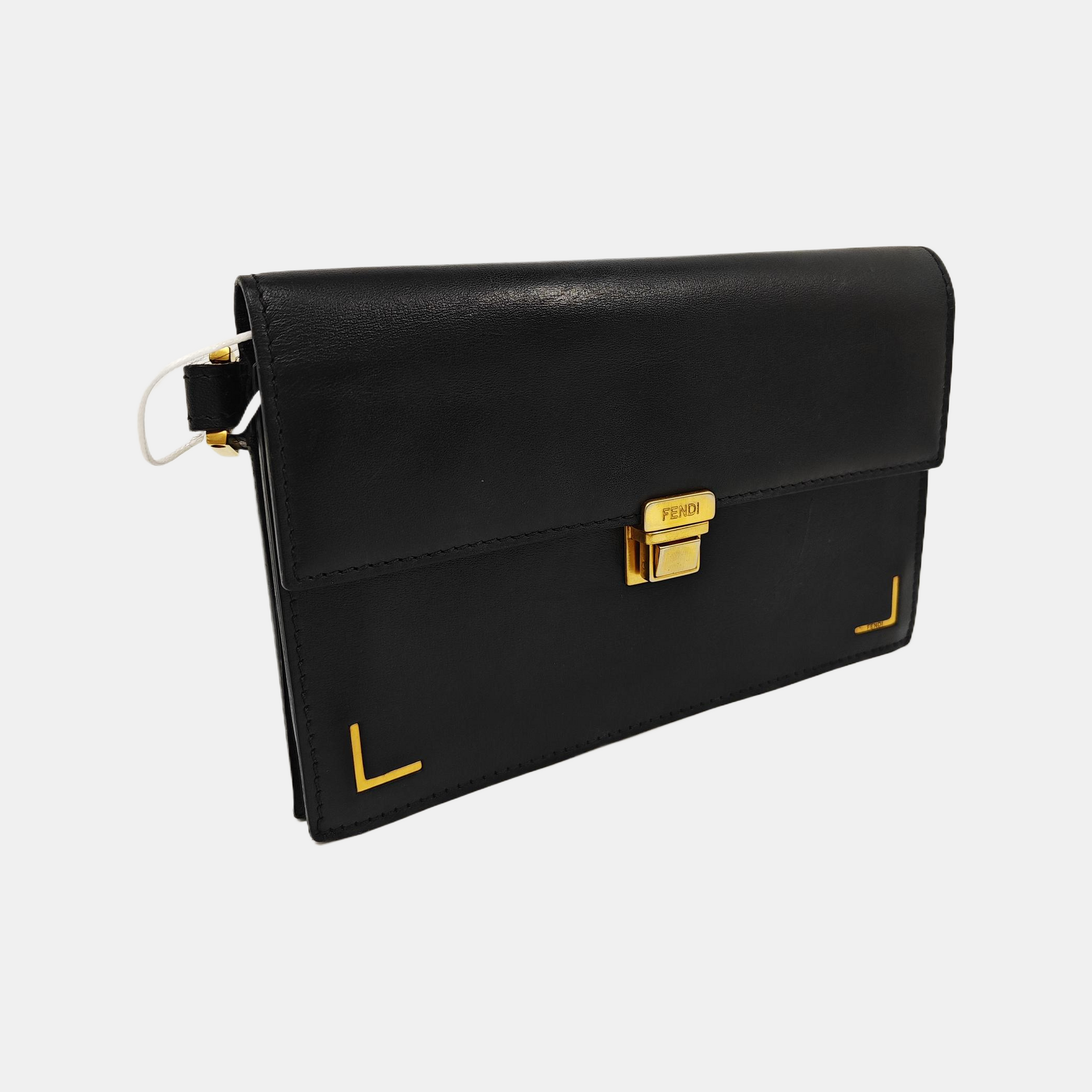 Calfskin Top Handle Bag Black