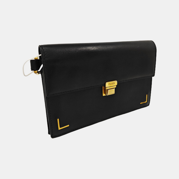 Calfskin Top Handle Bag Black