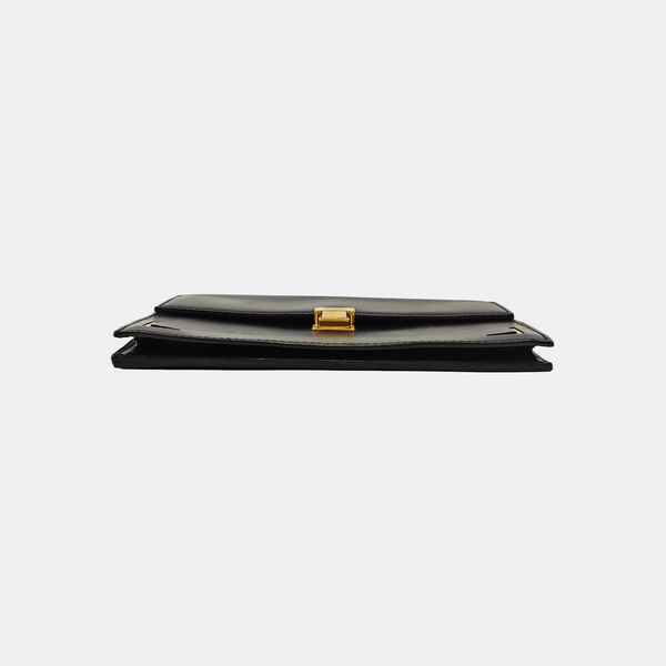 Calfskin Top Handle Bag Black