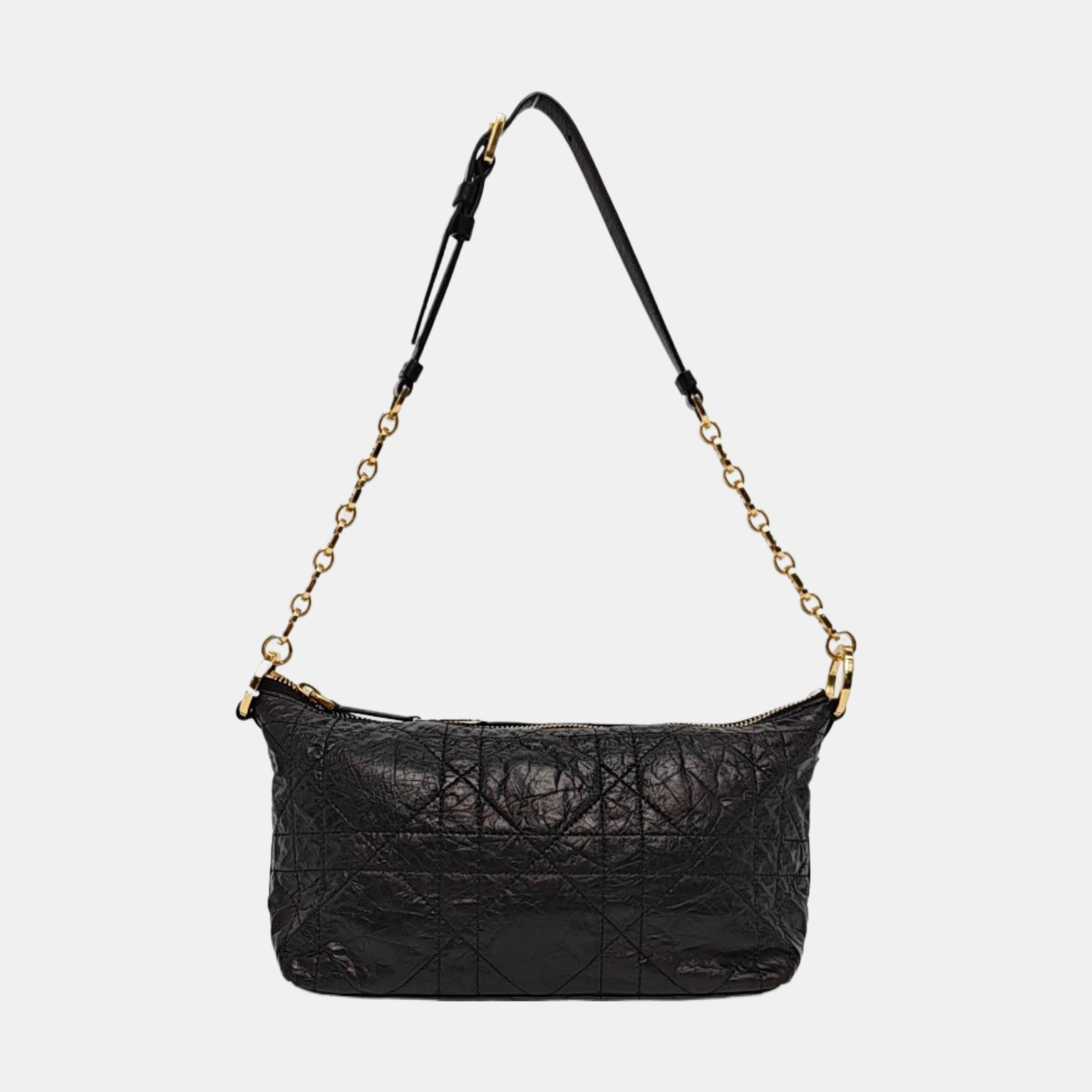 Diorstar Hobo Cannage Calfskin Black