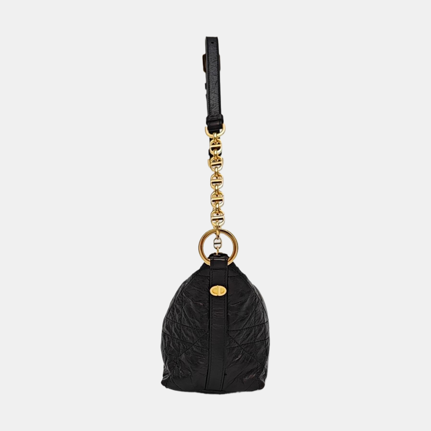 Diorstar Hobo Cannage Calfskin Black