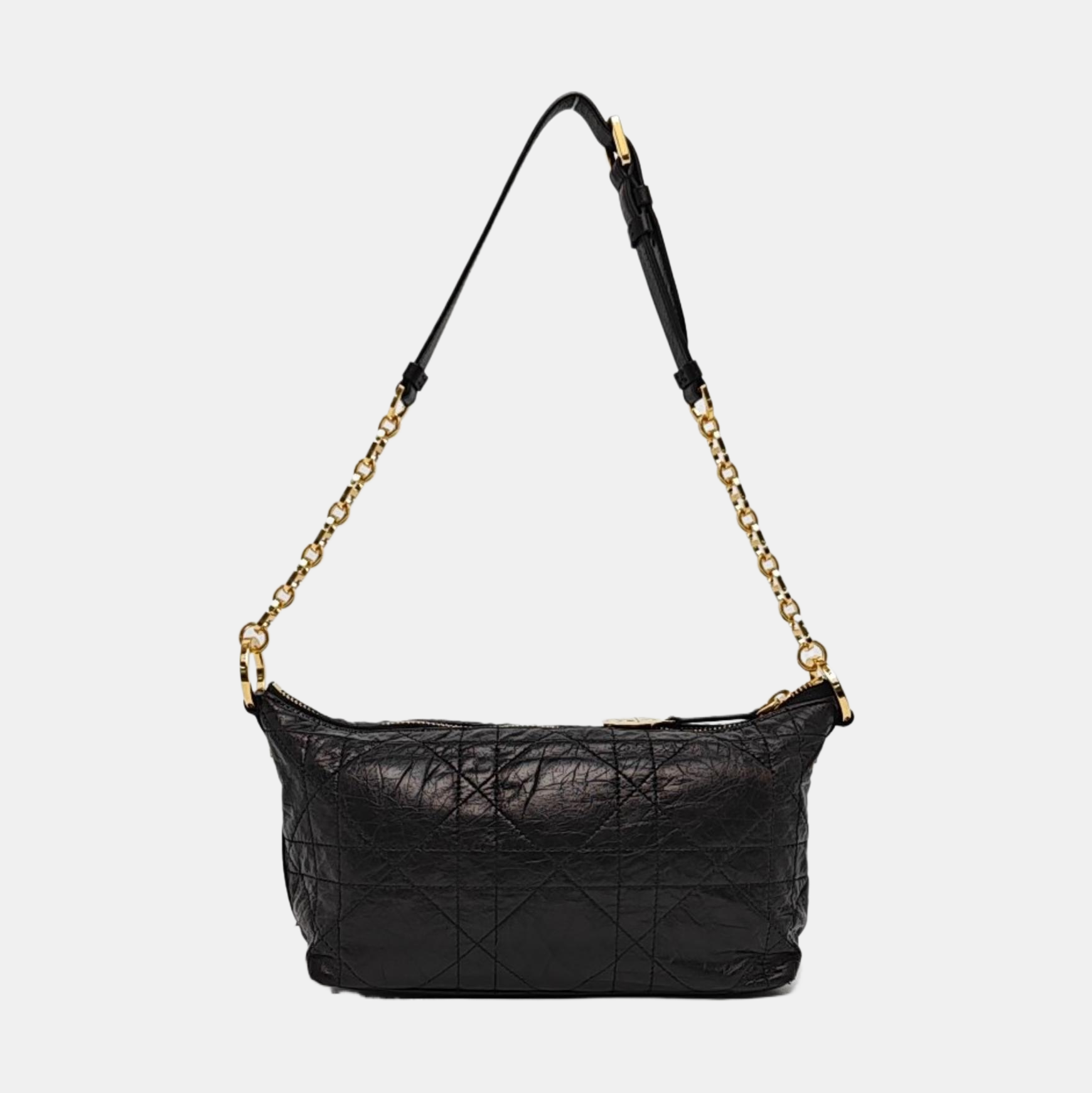 Diorstar Hobo Cannage Calfskin Black