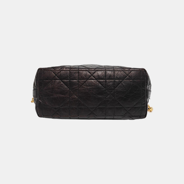 Diorstar Hobo Cannage Calfskin Black