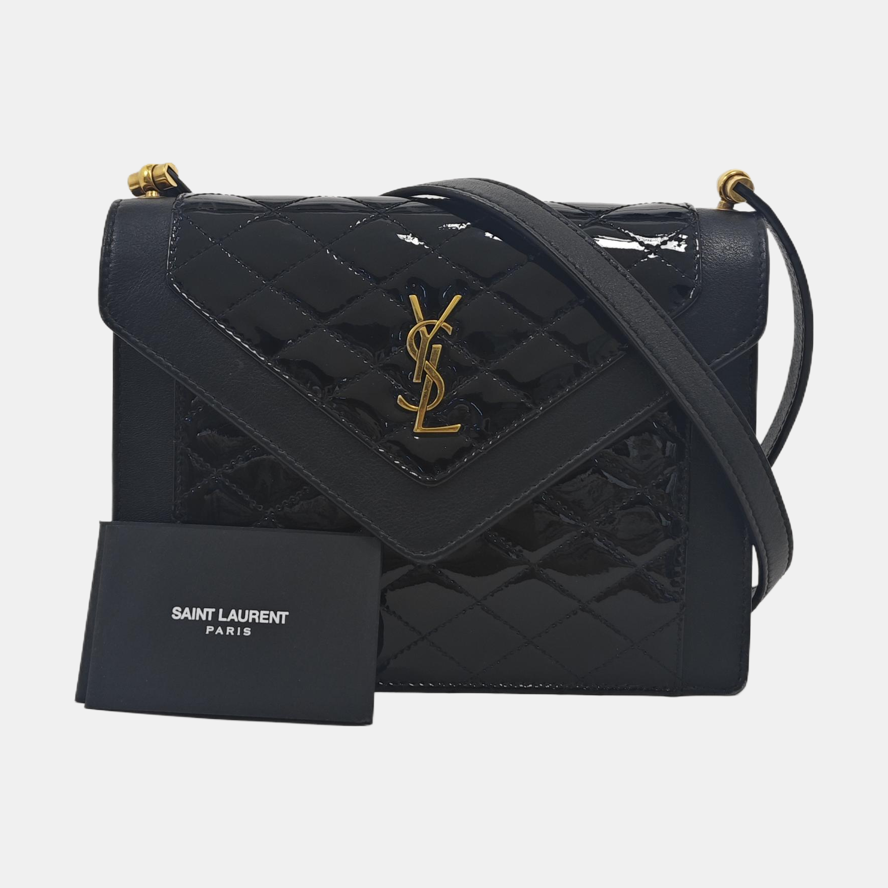 GABY Quilted Patent Leather Black
