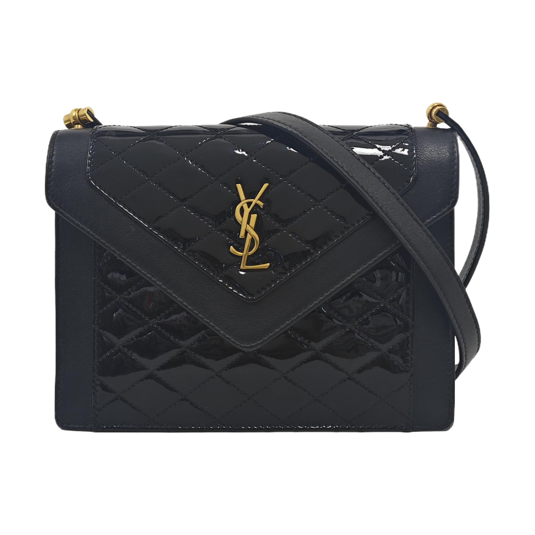 GABY Quilted Patent Leather Black