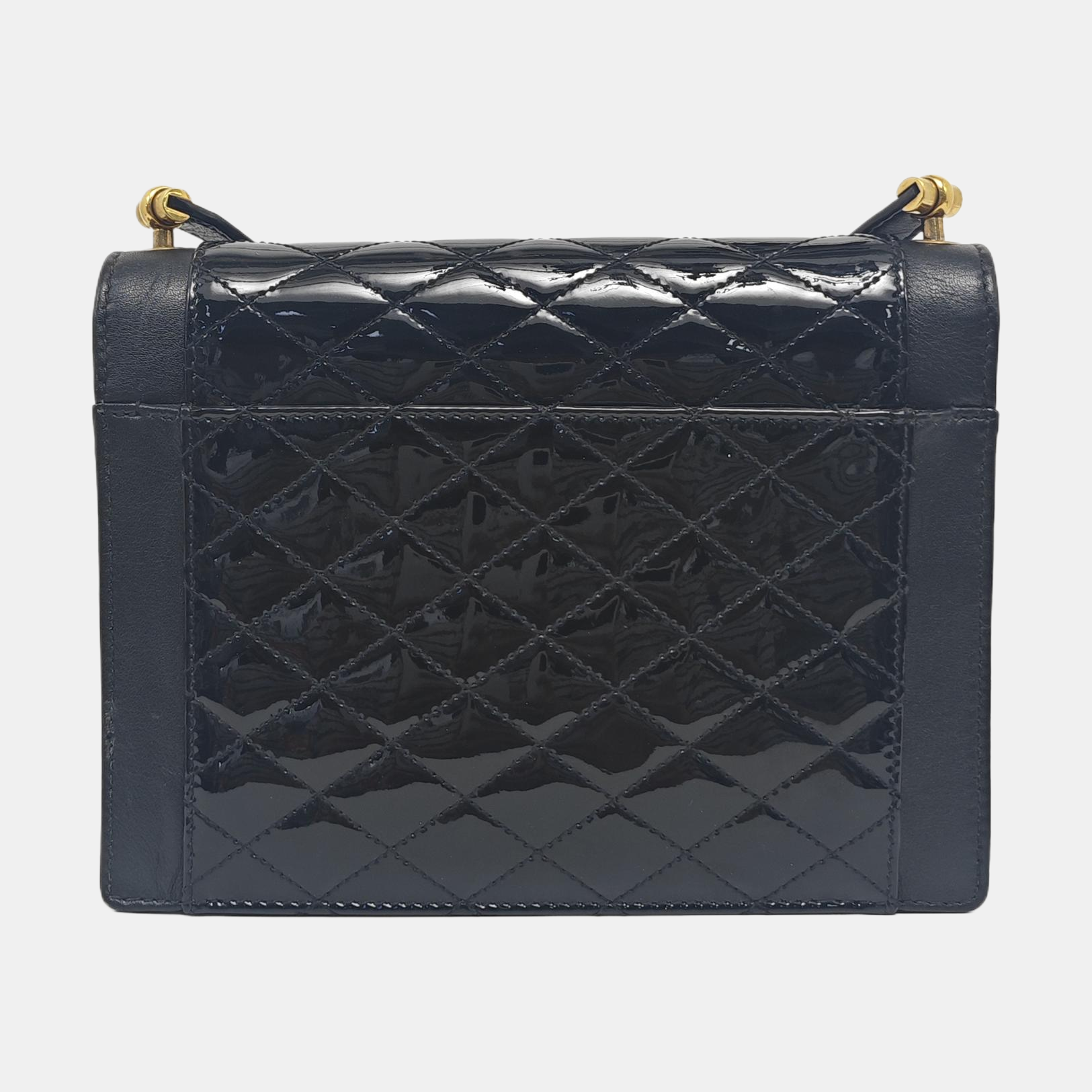 GABY Quilted Patent Leather Black